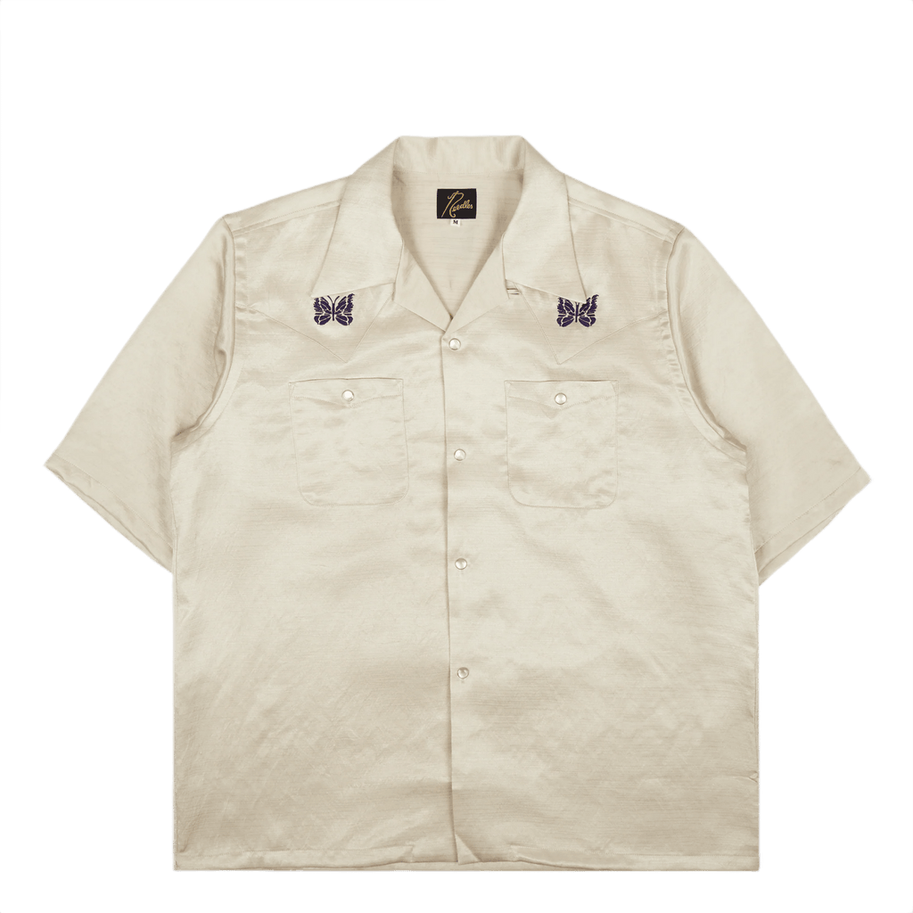 Needles Cowboy One - Up Poly Slub Sateen S/S Shirt - Beige - Needles Official Store | Track Pants Jackets and Collections