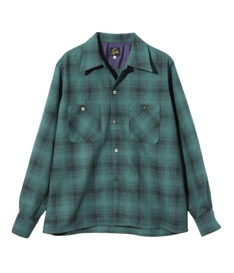 One-Up Shirt - Blue - Wool Shadow Plaid - Needles Official Store | Track Pants Jackets and Collections