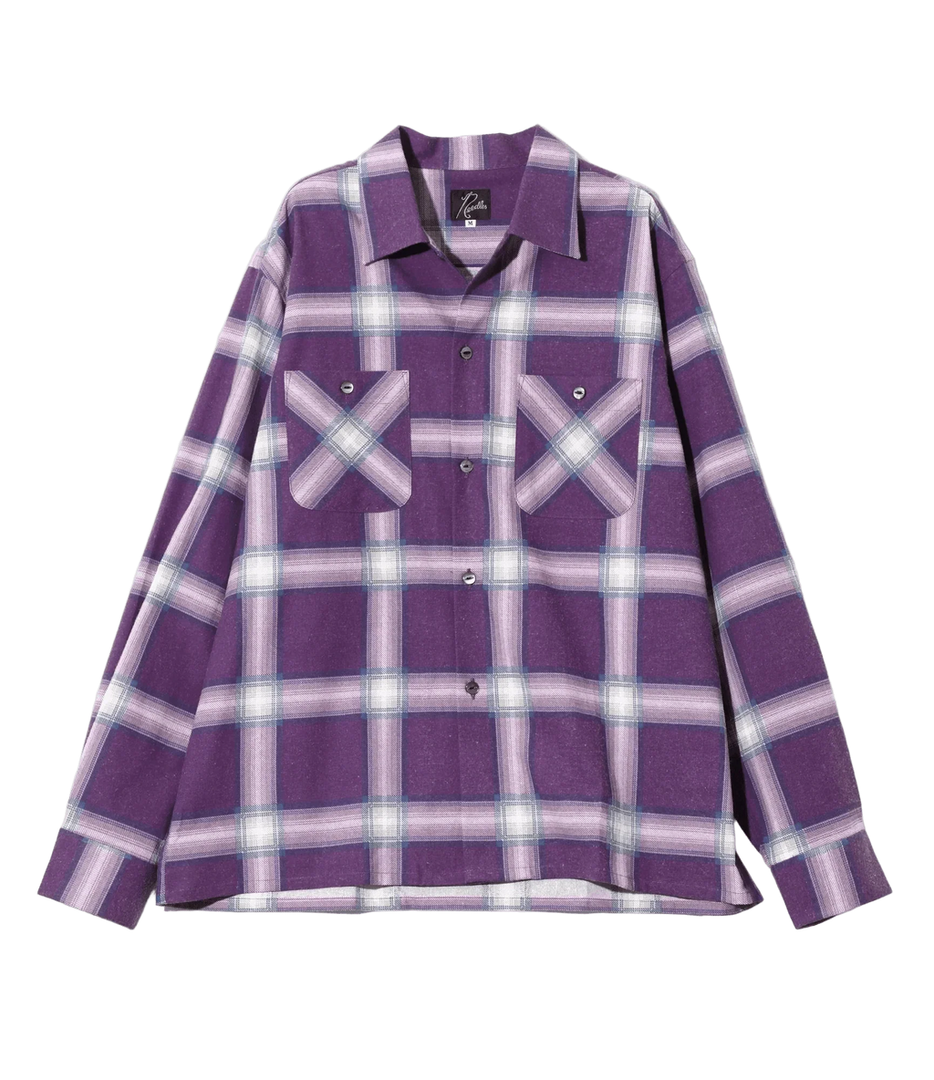 One-Up Shirt - Purple - Printed Flannel / Plaid - Needles Official Store | Track Pants Jackets and Collections