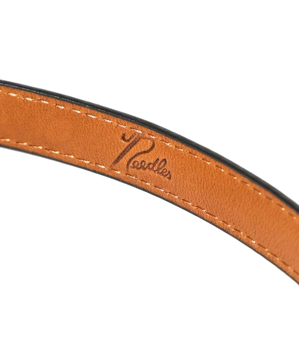 Peace Buckle Narrow Belt - Black - Steer Lthr - Needles Official Store | Track Pants Jackets and Collections