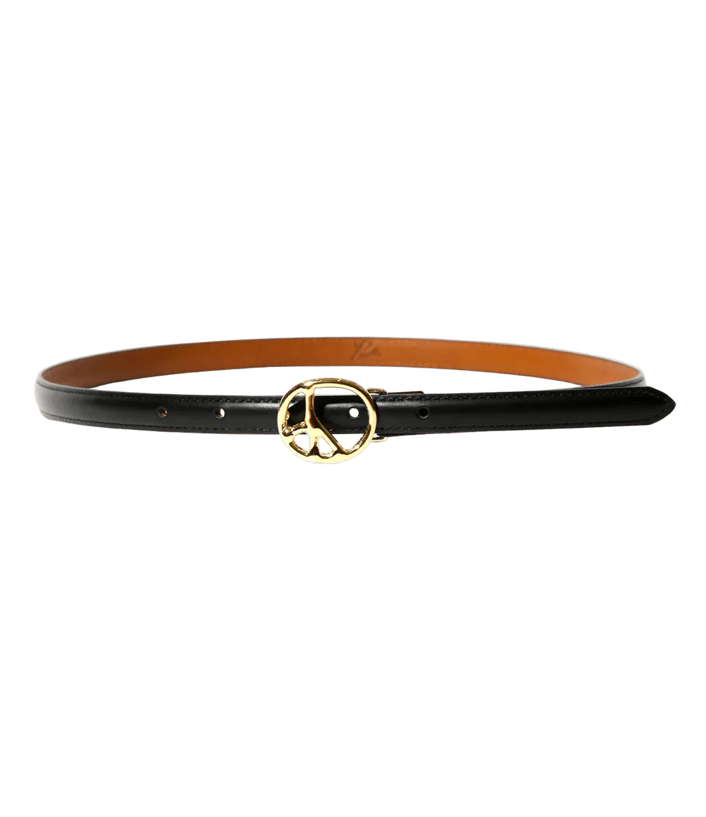 Peace Buckle Narrow Belt - Black - Steer Lthr - Needles Official Store | Track Pants Jackets and Collections