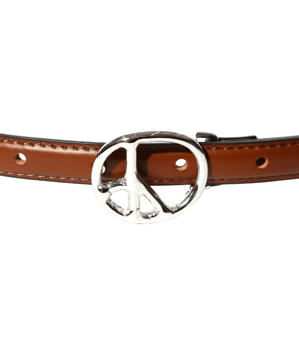 Peace Buckle Narrow Belt - Brown - Steer Lthr - Needles Official Store | Track Pants Jackets and Collections