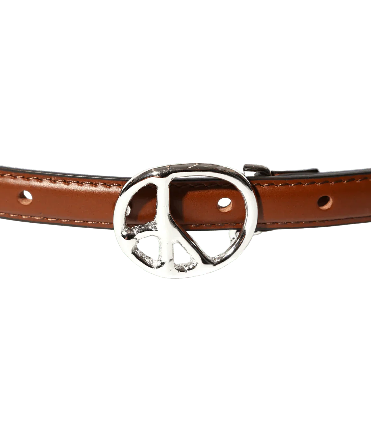 Peace Buckle Narrow Belt - Brown - Steer Lthr - Needles Official Store | Track Pants Jackets and Collections