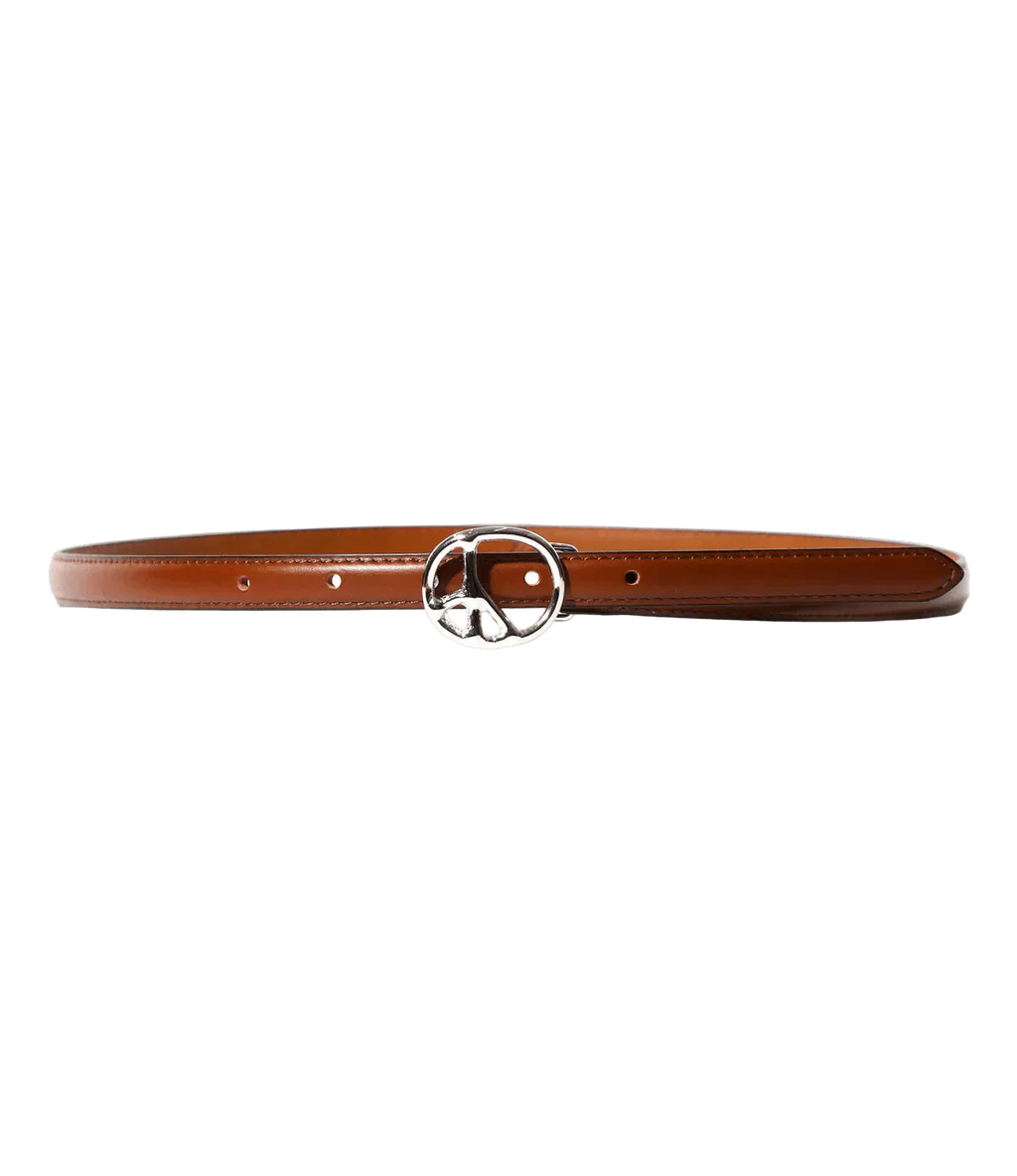 Peace Buckle Narrow Belt - Brown - Steer Lthr - Needles Official Store | Track Pants Jackets and Collections