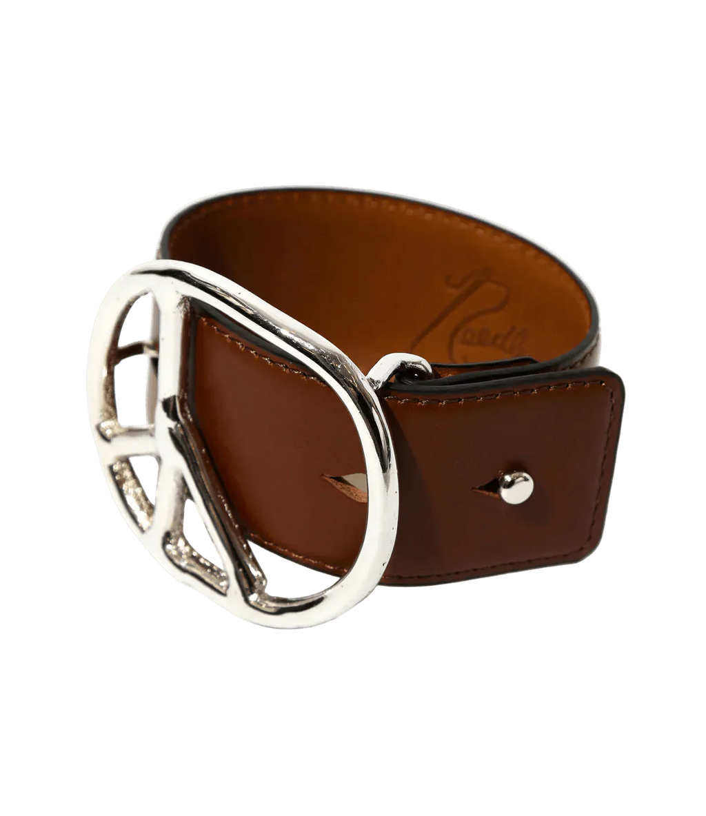 Peace Buckle Narrow Bracelet - Brown - Steer Lthr - Needles Official Store | Track Pants Jackets and Collections