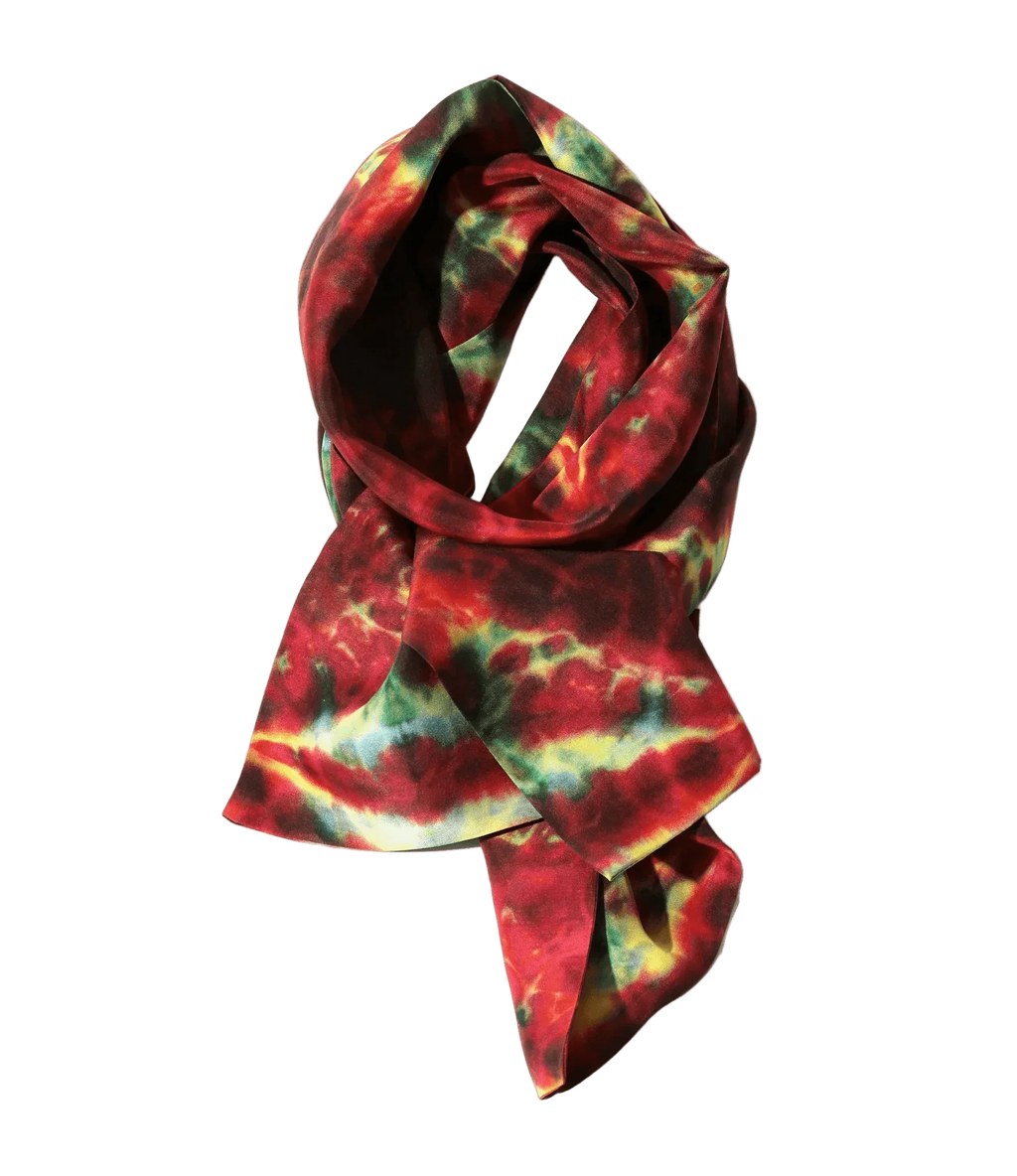 Scarf - Red - Printed Silk Crepe - Needles Official Store | Track Pants Jackets and Collections